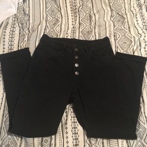 High waisted button up jeans